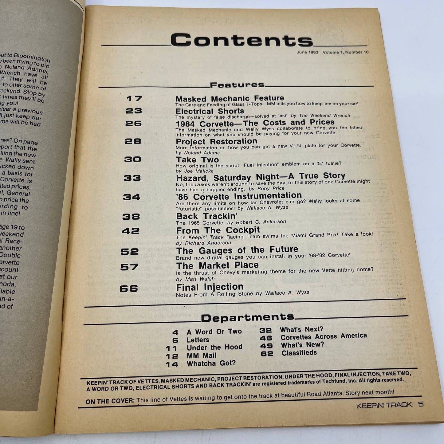 1983 June Keepin' Track of Vettes Corvette Magazine '84 Vette Preview TG1