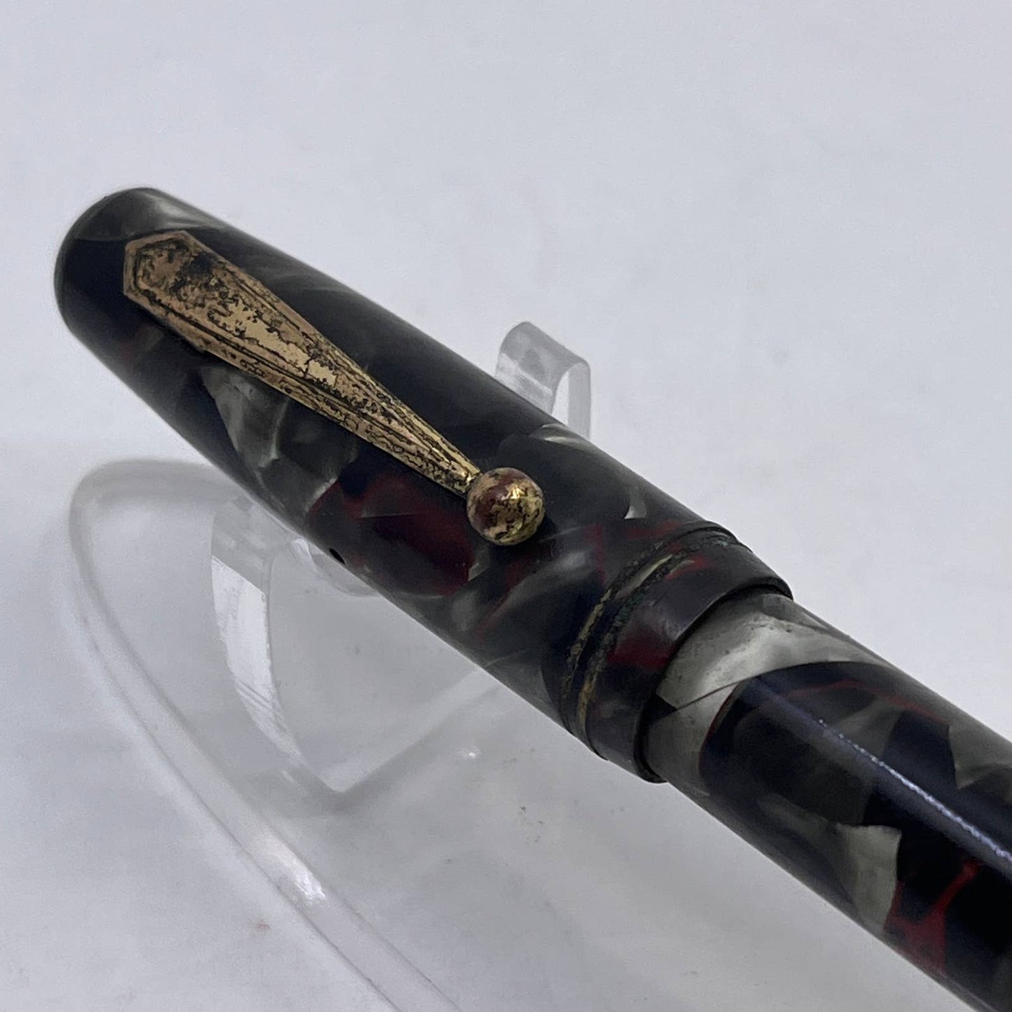 Parker Parkette Marble Red Black Gray Fountain Pen SE1