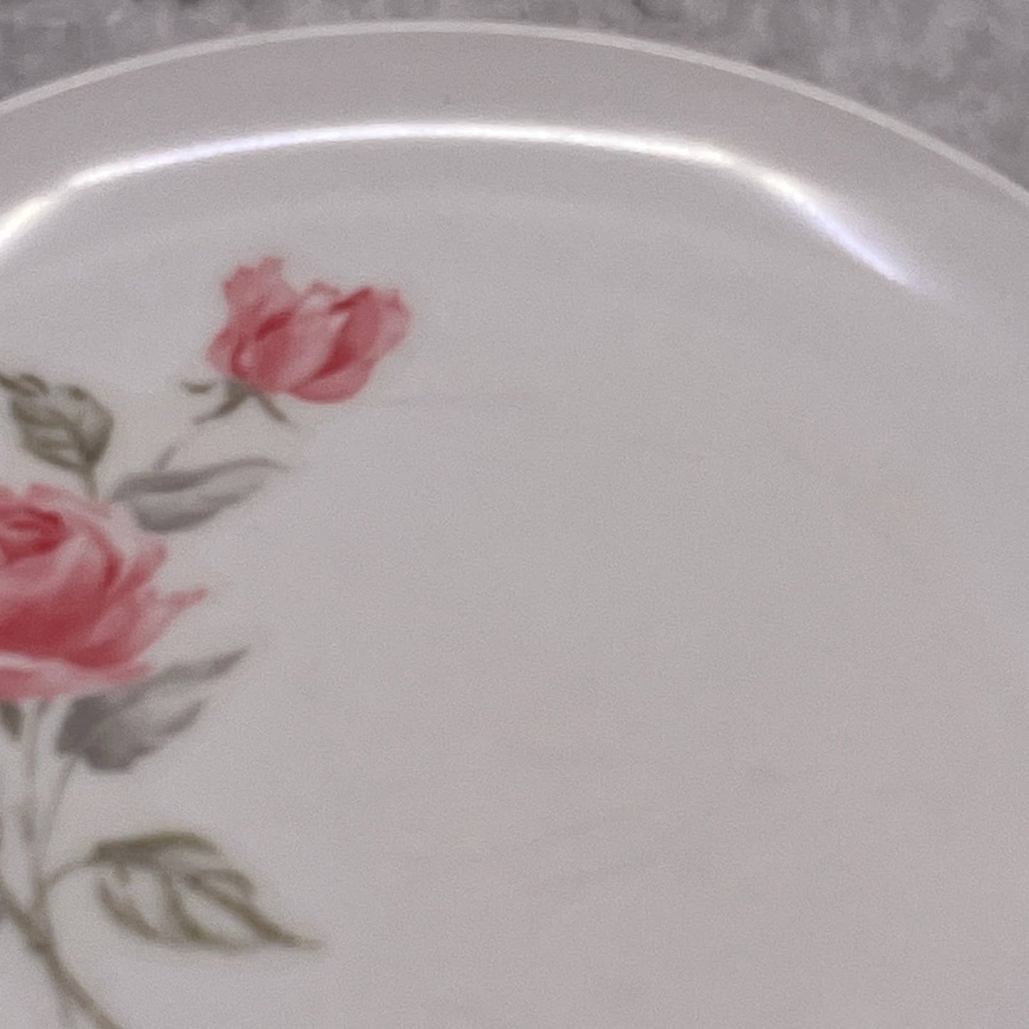 MCM Sun-Valley Melmac Dessert Plate White w/ Roses 6" Malamine TJ5