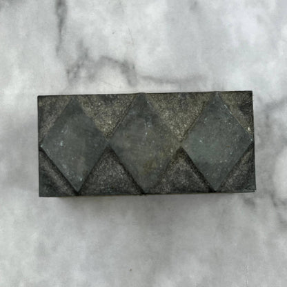 Vintage Printing Letterpress Printers Block Plate Argyle Diamond Pattern TJ511