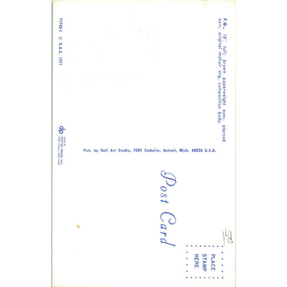 FG Brown Paperweight Eyes Composition Body Doll Art Studio 1971 Postcard PB6