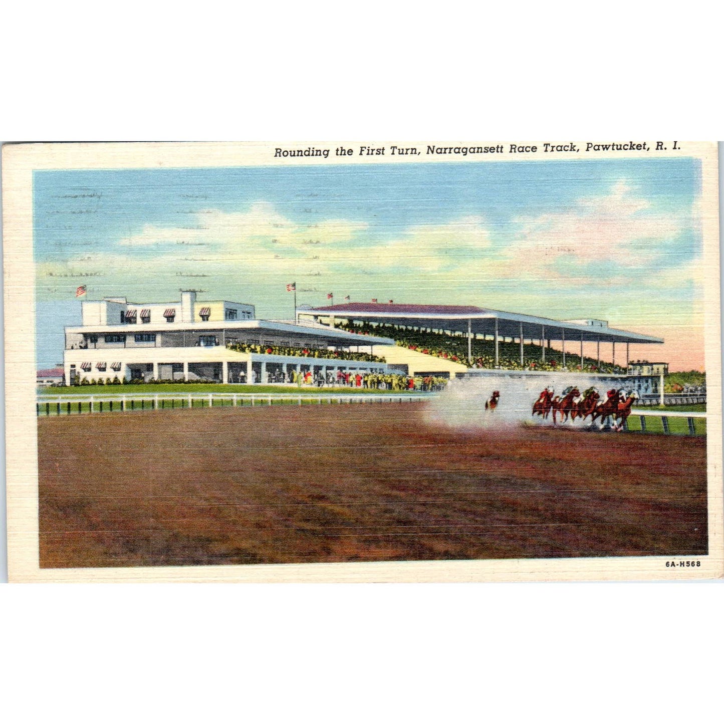 Narragansett Race Track Pawtucket Rhode Island 1956 Original Postcard TK1-23