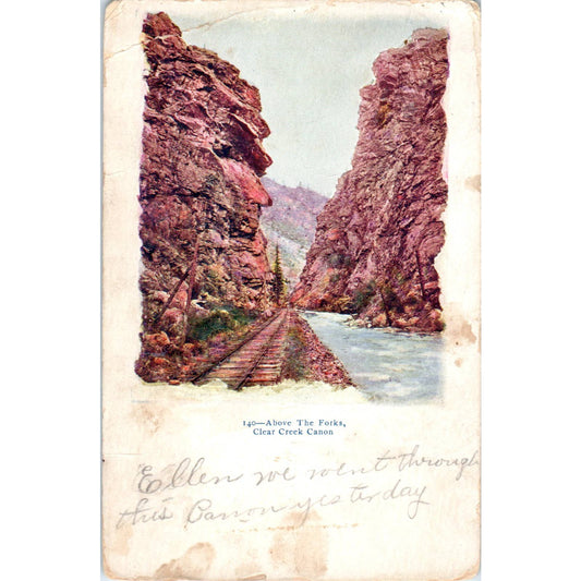 1906 Above the Forks Clear Creek Canon Original Postcard TK1-28