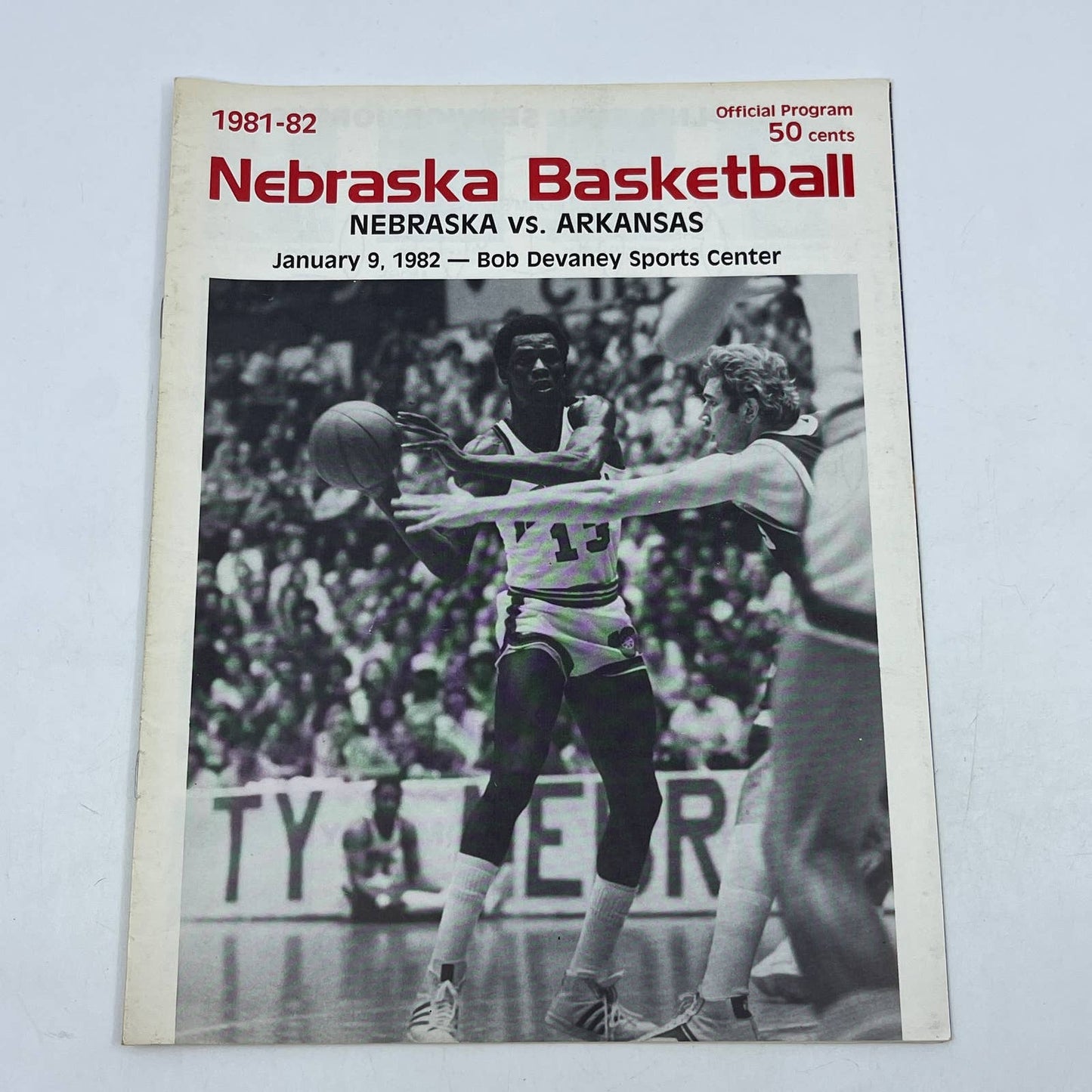 1982 Jan 9 - Nebraska Cornhuskers vs Arkansas GameDay Basketball Program TH7