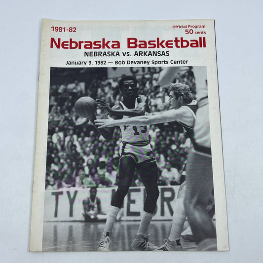 1982 Jan 9 - Nebraska Cornhuskers vs Arkansas GameDay Basketball Program TH7