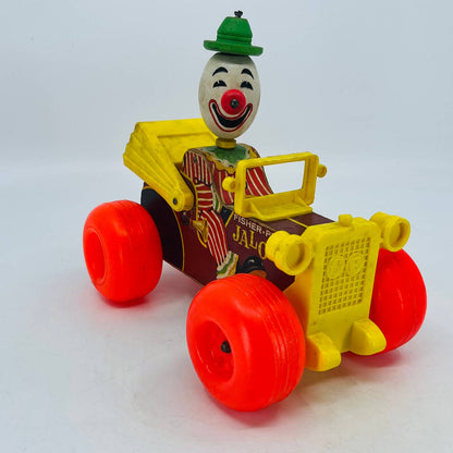 1965 Vintage Fisher Price Jalopy Wooden Pull Toy #724 Clown Car TC4