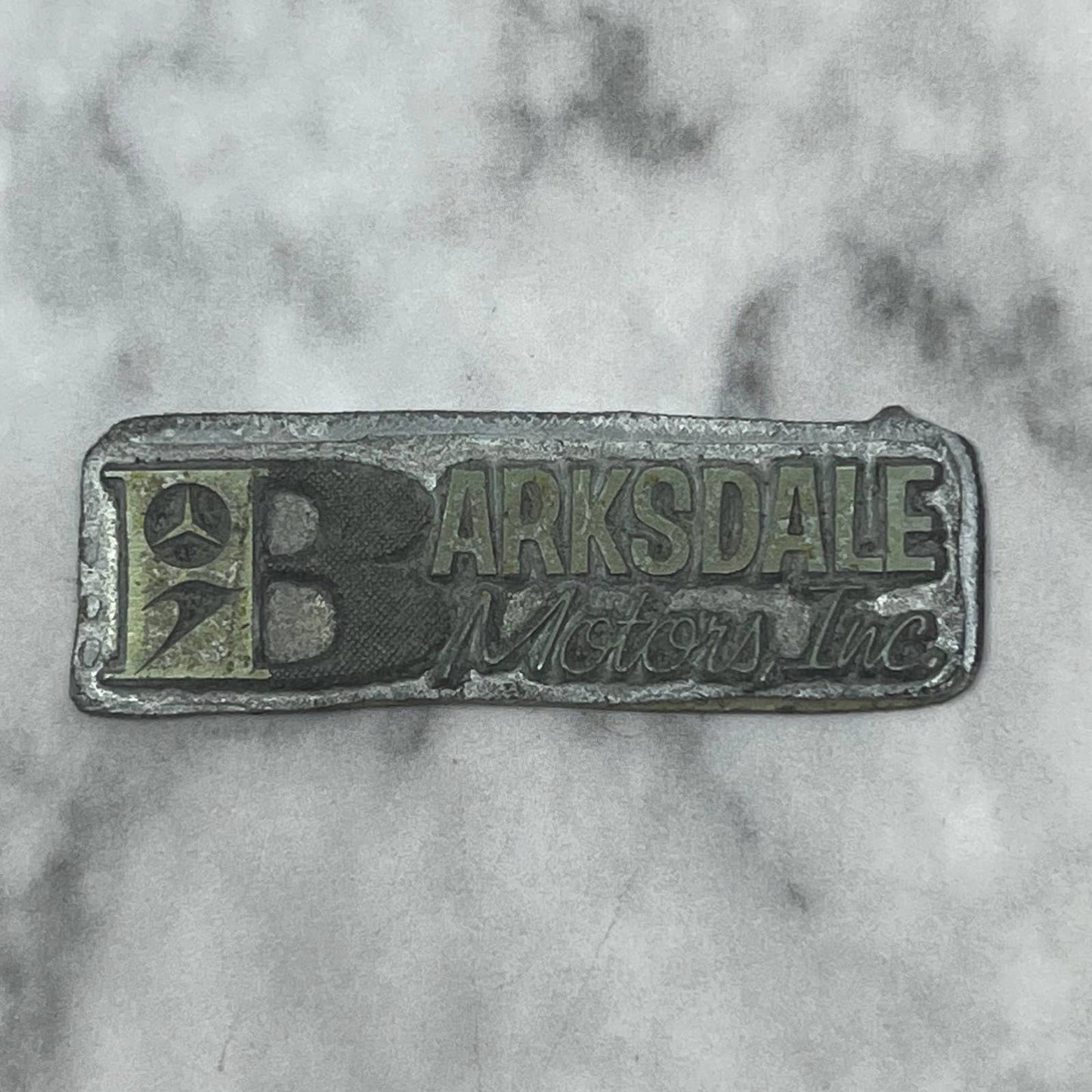 Vintage Printing Letterpress Printers Block Plate Barksdale Motors Inc SE837
