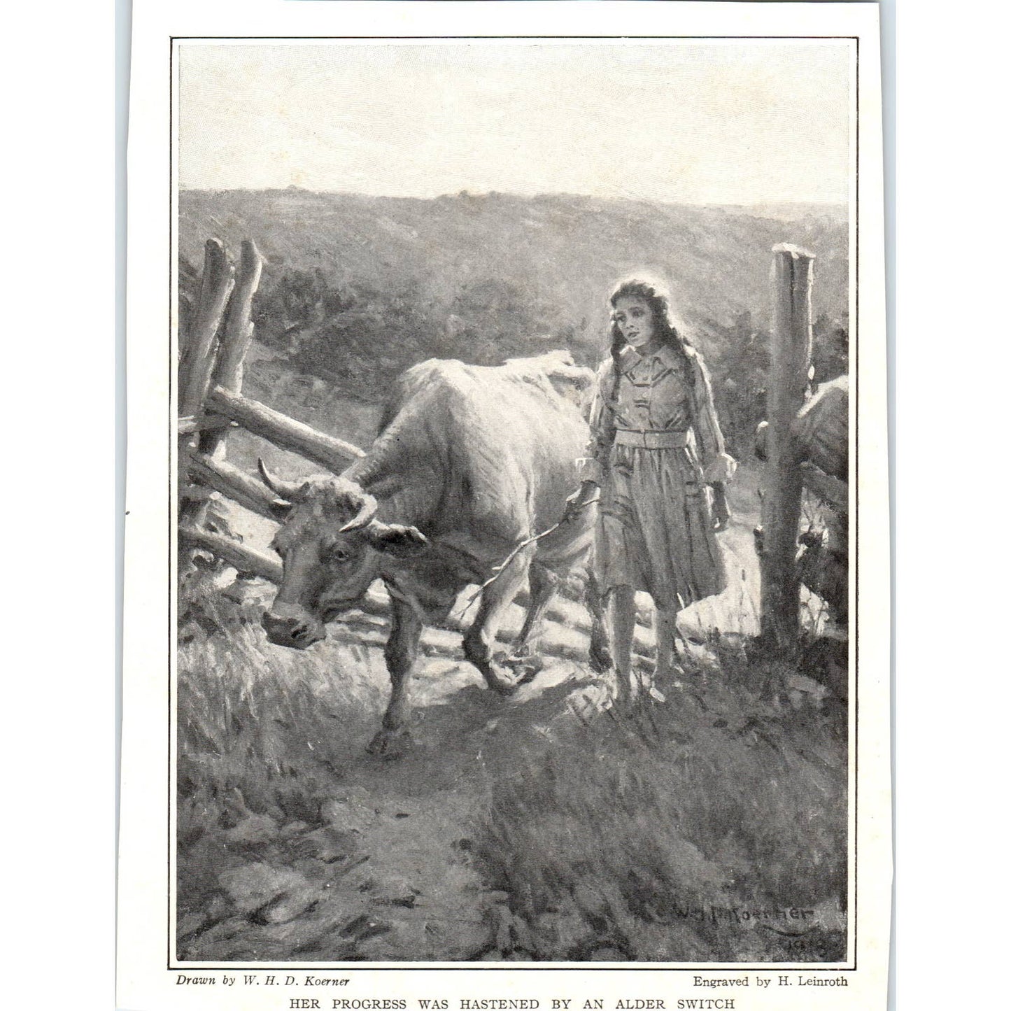 c1920 Harper's Print Koerner Her Progress Was Hastened By An Alder Switch TD8-H1