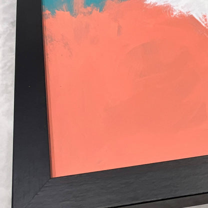 Framed Original Abstract Art Painting 12x15" Tahitian Sunrise With COA TI6