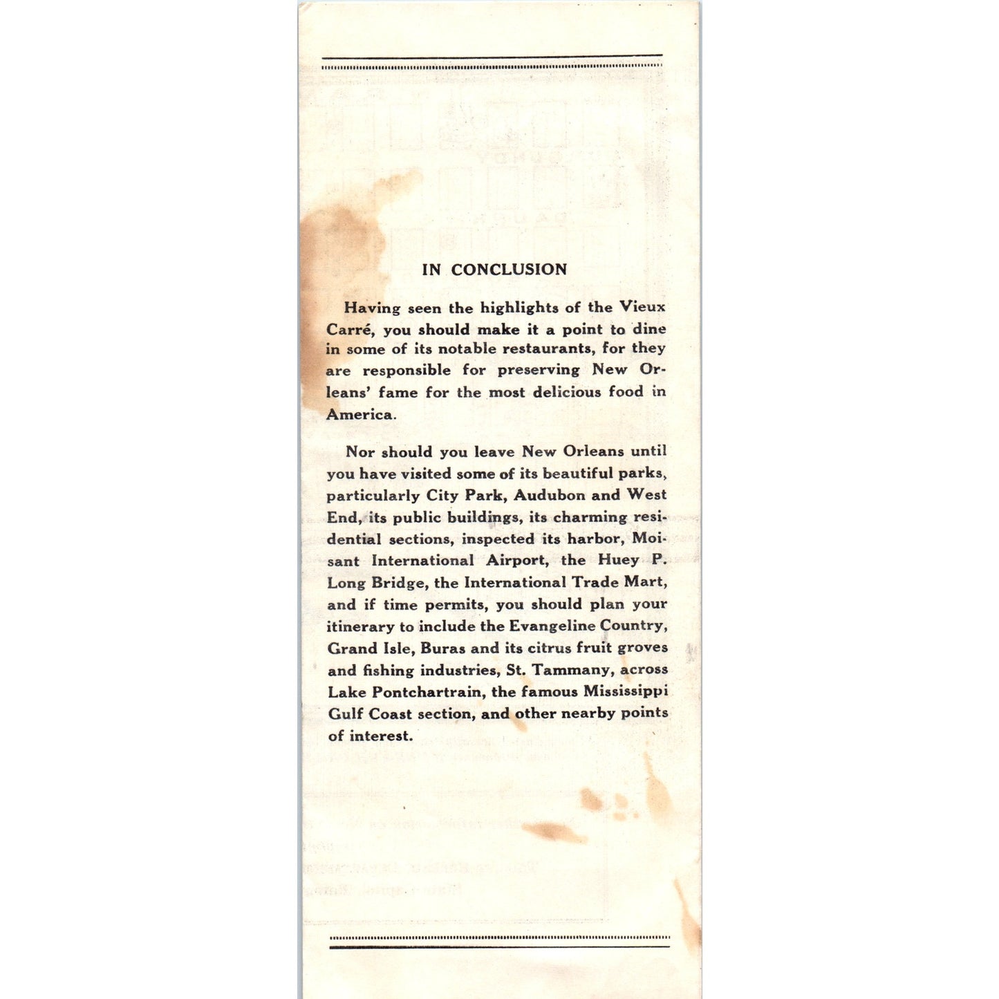 1950s Walking Tour Through Vieux Carre New Orleans Map & Travel Brochure TH2-SF2
