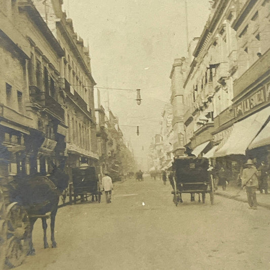 1903 Original Photograph Horse & Carriage on 1st Plateros Street Mexico City AC7