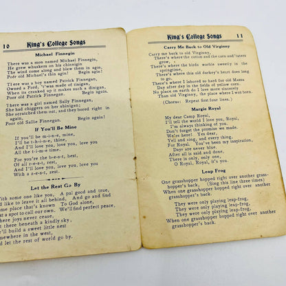 1920s King’s College Songs Christian Sunday School Song Book Maryland D5