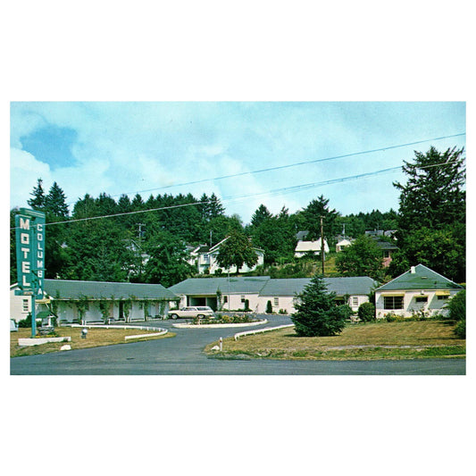 Columbia Motel Astoria Oregon 1964 - Postcard TJ8-1