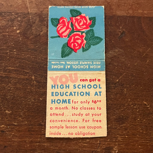 High School Education at Home Free Sample Lesson Advertising Matchbook MM9-3