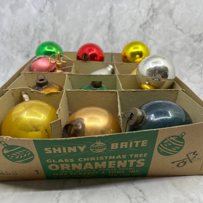 Shiny Brite and Other 18 Vintage Mercury Glass Ornaments With Original Box