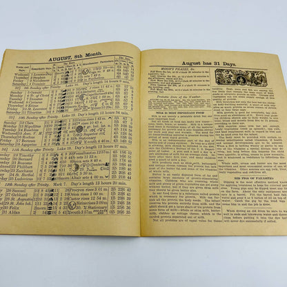 1928 Agricultural Almanac John Baer’s Sons Lancaster PA C10