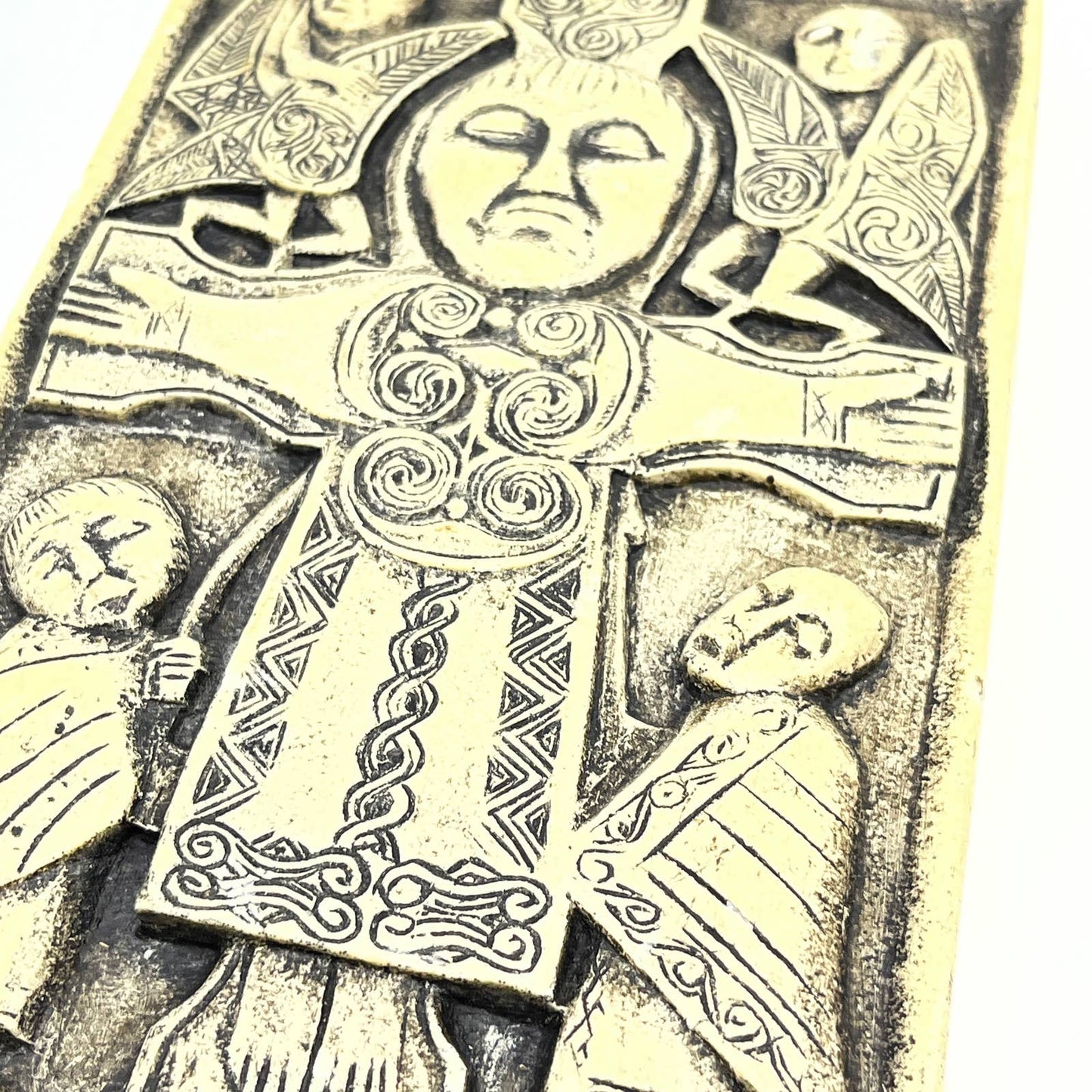 Religious Icon Wax Replica Rinnegan Bronze Crucifixion Plaque Ireland 8x5 TF6