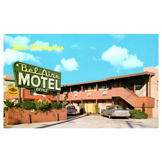 Vintage Postcard - Bel Aire Motel San Francisco California 1950s P3-7
