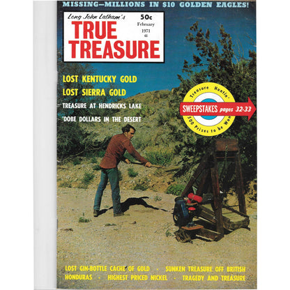 Long John Lathams Lost Treasure Magazine Lost Mines, Buried, Sunken Feb 1971 MB1