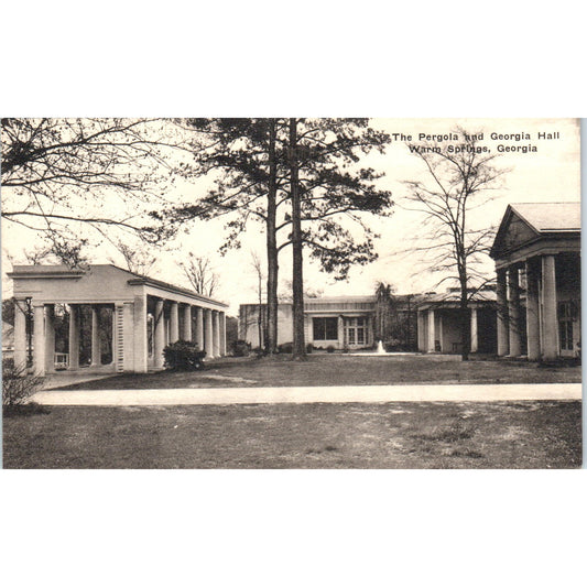 The Pergola and Georgia Hall Warm Springs GA Original Postcard P3-3