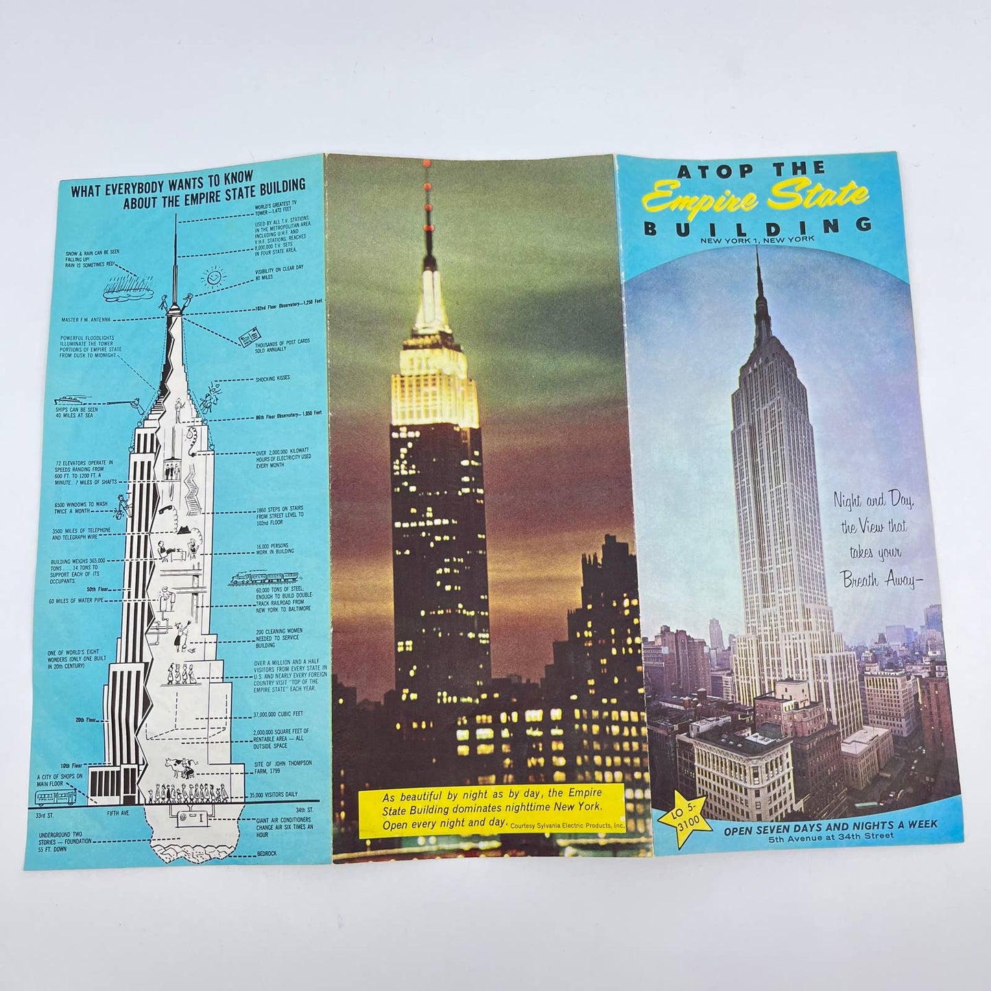 Vtg 1964 Empire State Building New York Visitors Brochure Guide Sightseeing AB2