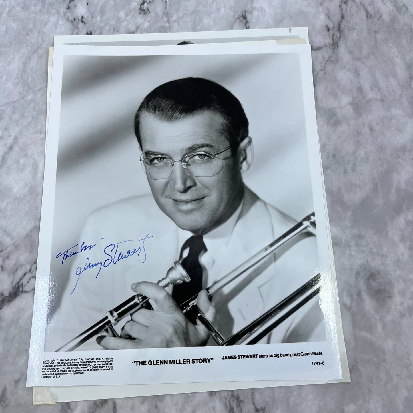 1953 SIGNED James Stewart In The Glenn Miller Story Movie Still Lot of 3 FL5