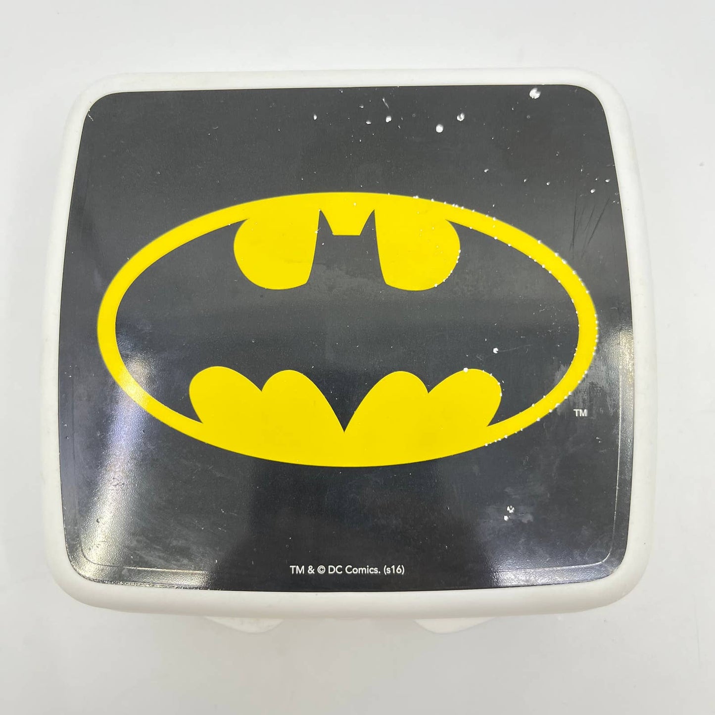 Vintage Tupperware Batman Lunch Box Sandwich Keeper Square Hinged Locking TF3-2