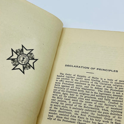 1914 Antioch Commandery No.463 Knights of Malta Constitution & Certificate H5-1