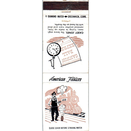 Casey Jones American Folklore Collectible Advertising Matchbook Cover MM9-9