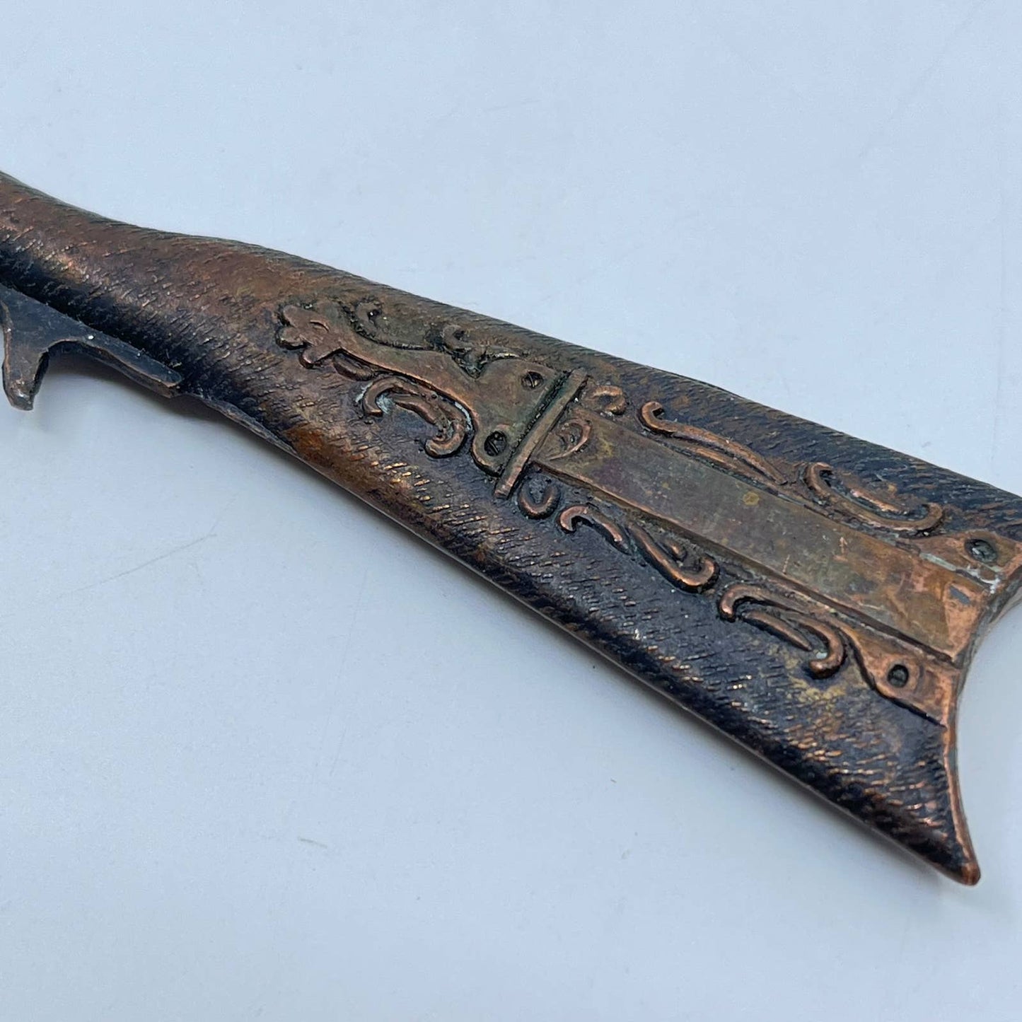 Vintage Shotgun Rifle Musket Handle Beer Bottle Opener Copper & Chrome Japan SD3