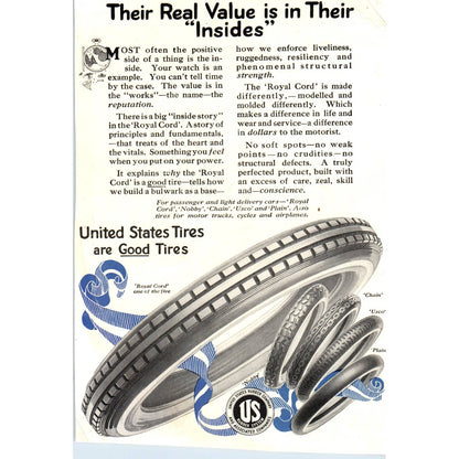c1920 Harper's Magazine Ad - US Rubber System United States Tires EA3