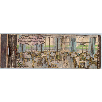 Terrace Dining Room Washington National Airport Advertising Matchbook MM9-8