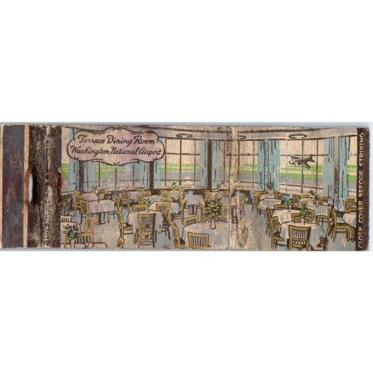 Terrace Dining Room Washington National Airport Advertising Matchbook MM9-8