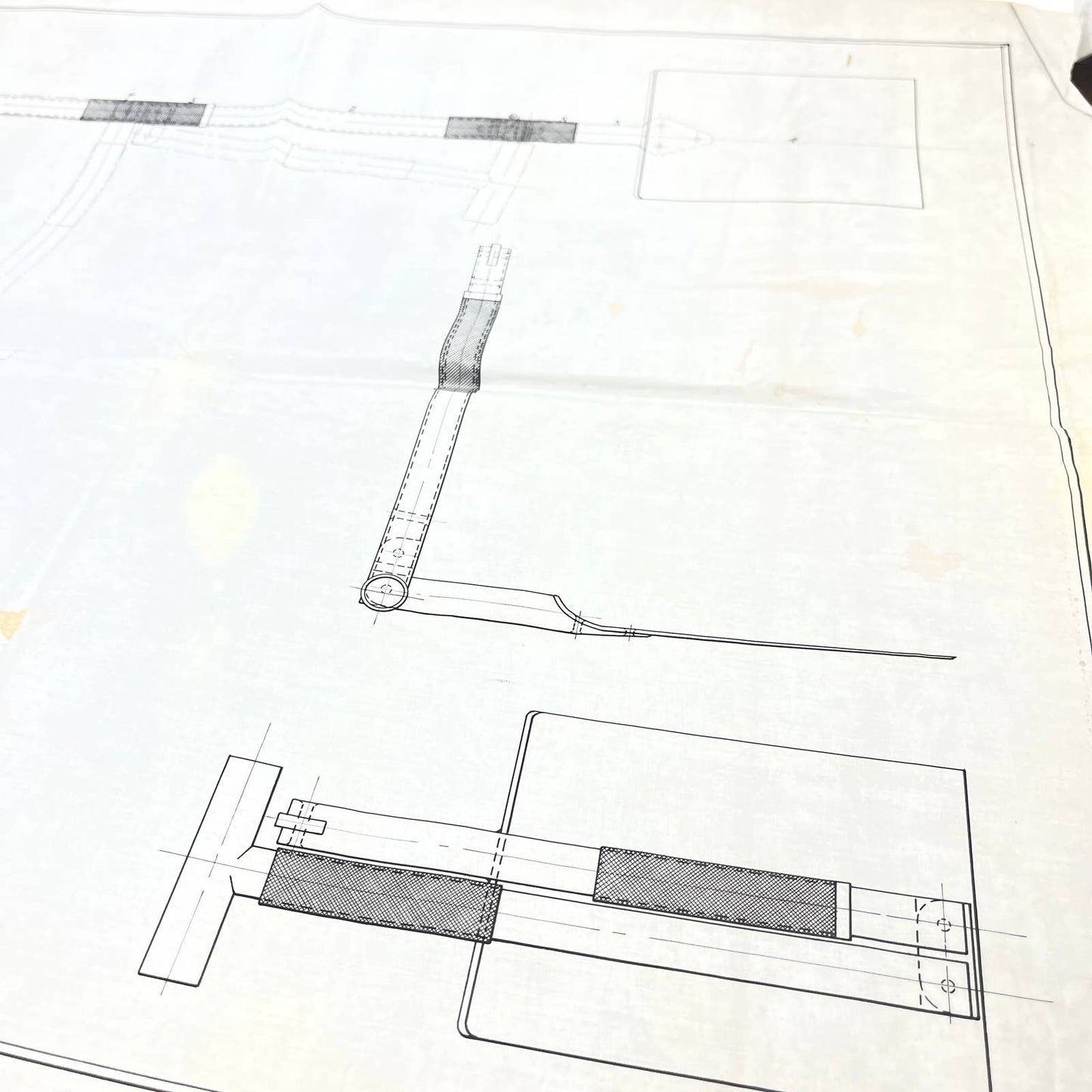Antique Blueprints Diagram Collapsible Auto Shovel Bolin & Jansen Menominee FL3
