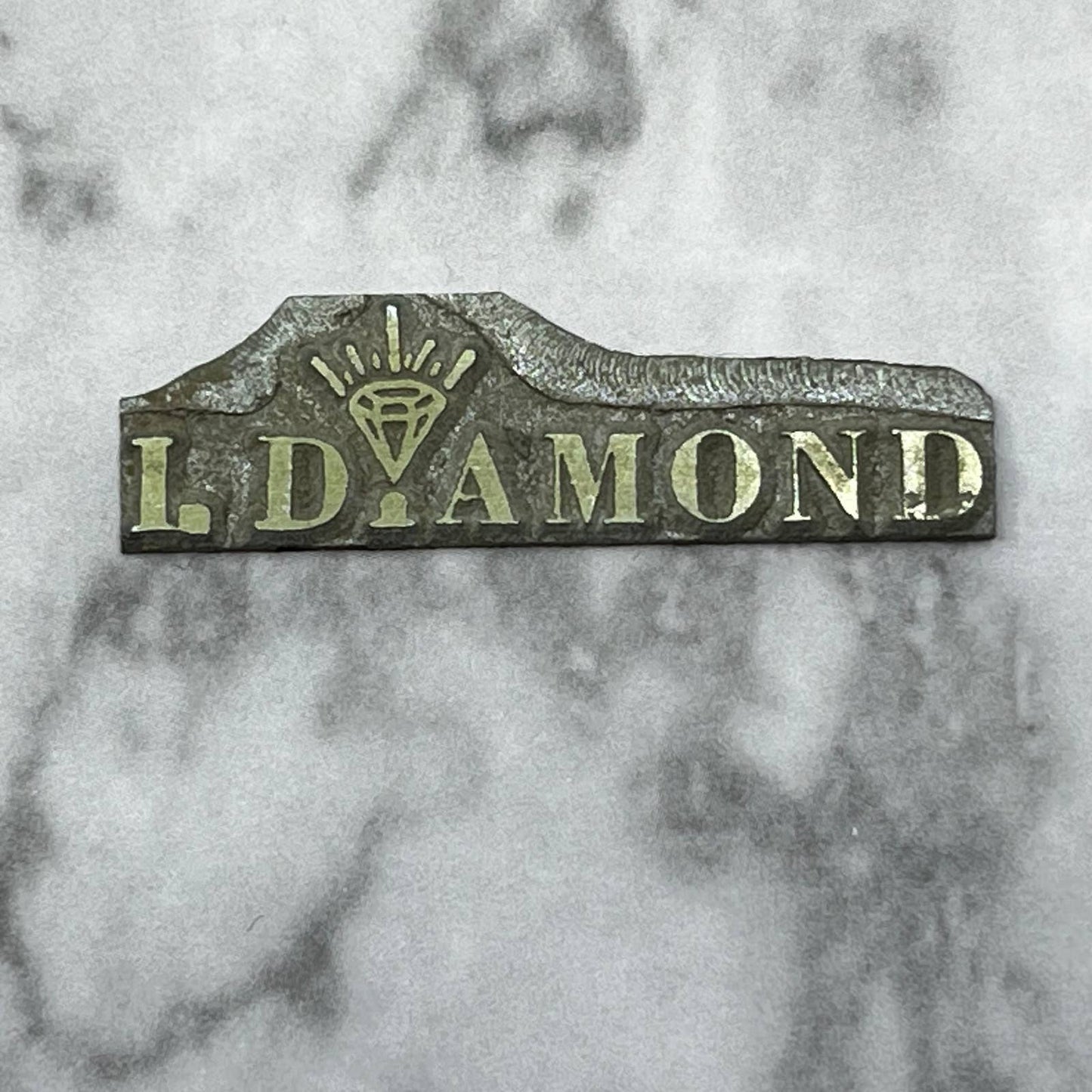Vintage Printing Letterpress Printers Block Plate L Diamond SE833