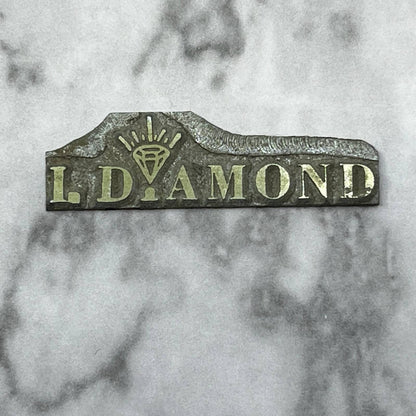 Vintage Printing Letterpress Printers Block Plate L Diamond SE833