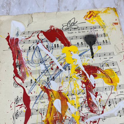 Original Mixed Media Abstract Art Painting 10x13.5” Vivid Notes Signed #3