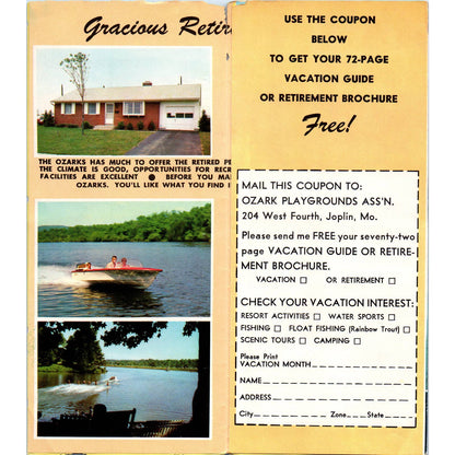 Vintage Brochure - Ozark Playgrounds Association Guide Arkansas Missouri SE3-3