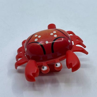 1970s Wind Up Toy Happy Crab Tin Litho & Plastic Hong Kong WORKS 2" TH7