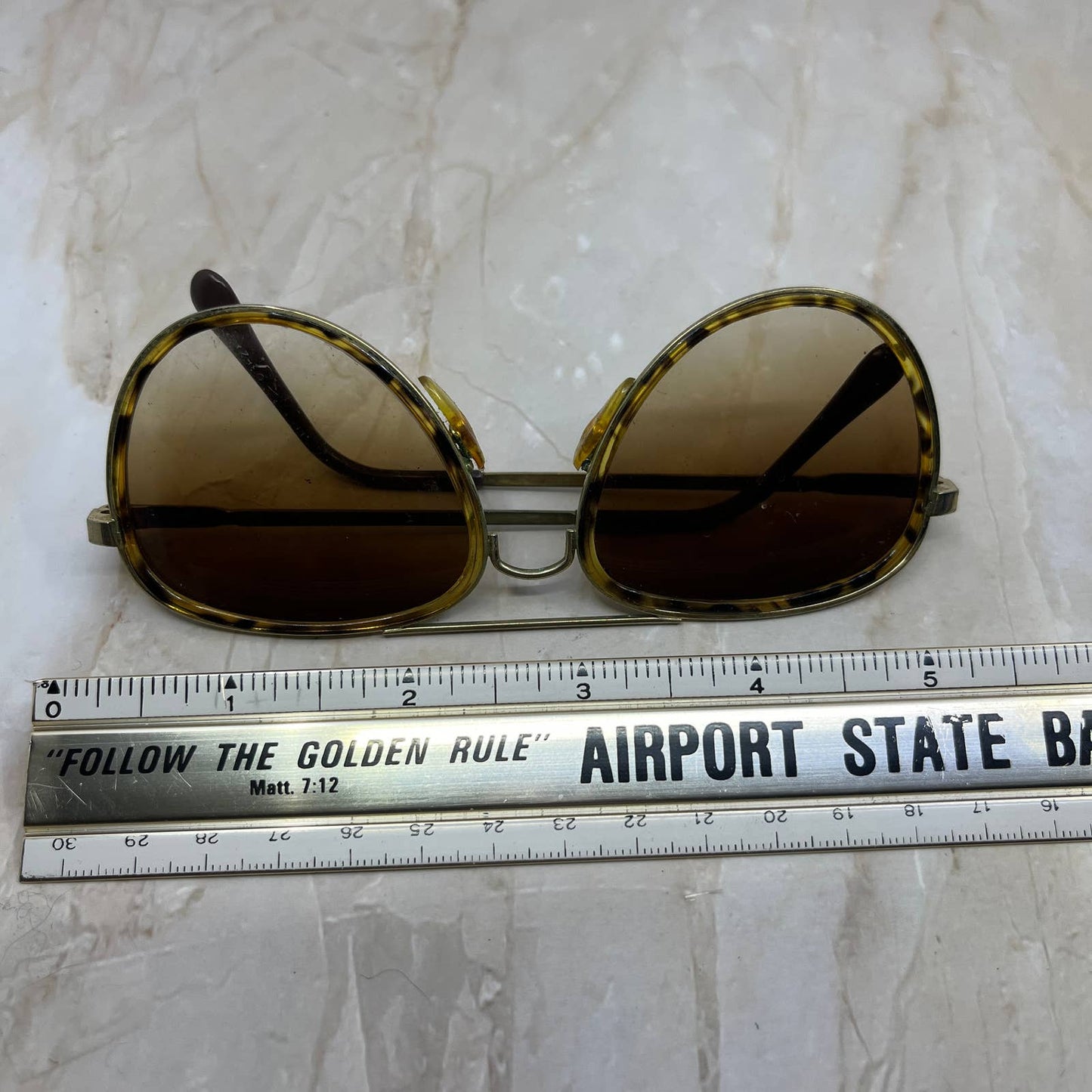 Retro Gold Tone Tortoise Shell Aviator Sunglasses Eyeglasses Frames TJ1-G3-8