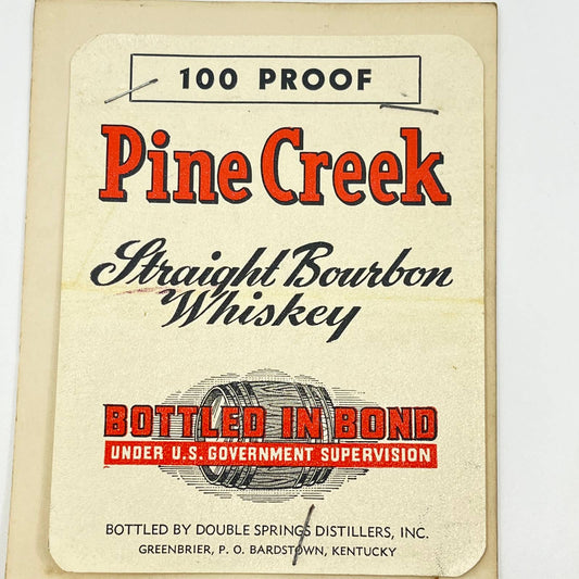 Pine Creek Kentucky Whiskey Label Double Springs Distillers Greenbrier KY