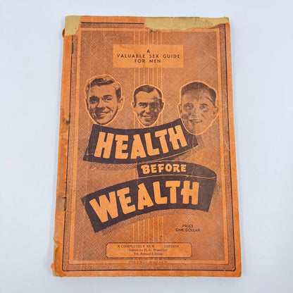 1942 Health Before Wealth Sex Guide for Men National Social Hygiene League L1-5