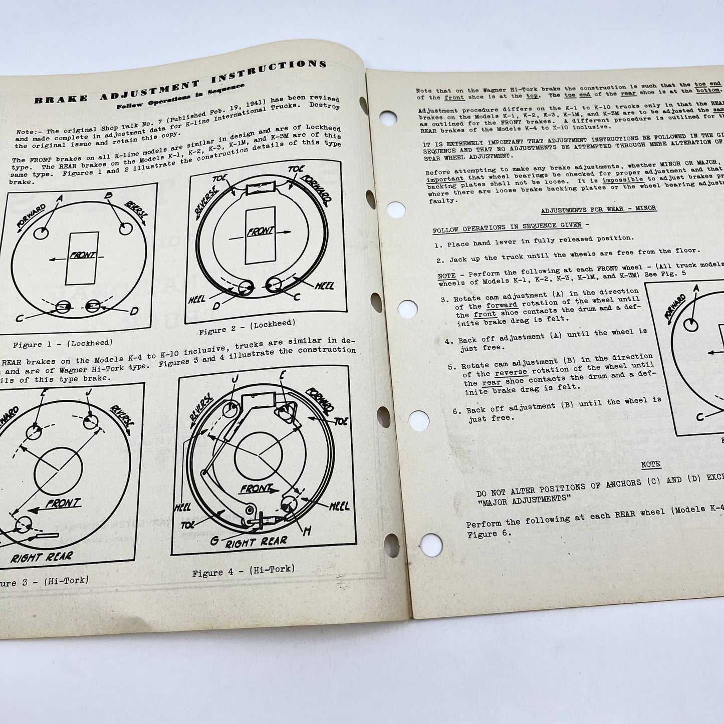 1941 Shop Talks for International Truck Servicemen No. 7 Rev K-Line Brakes TF8