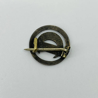 ANTIQUE METAL PATINA PHILATHEA WOMENS BIBLE CLASS CRESCENT MOON CIRCLE PIN SB3