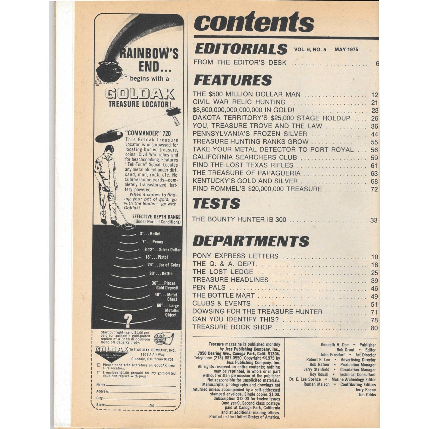 Treasure Magazine - Treasure Hunting Mining Metal Detecting May 1975 M4