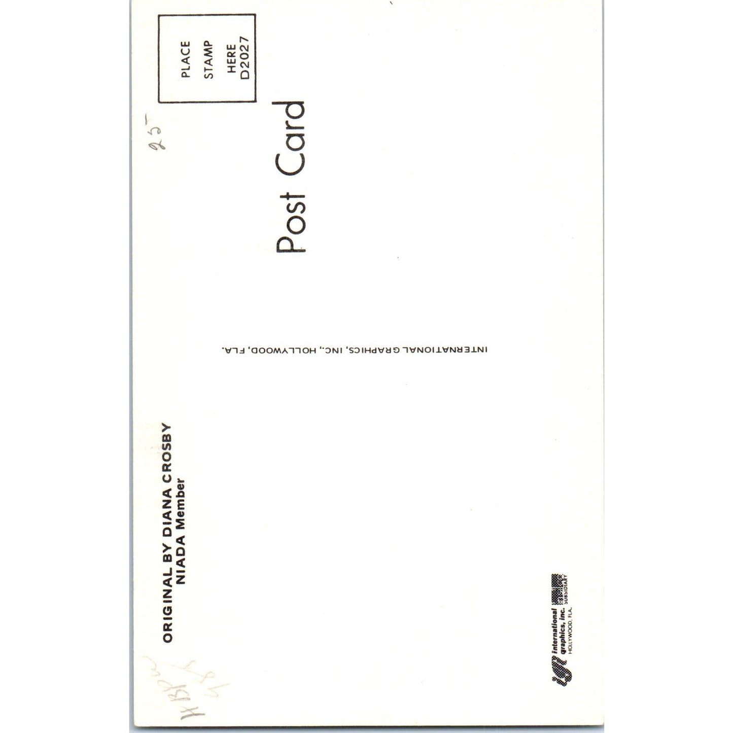 Original Diana Crosby Doll NIADA Member Original Postcard PB8