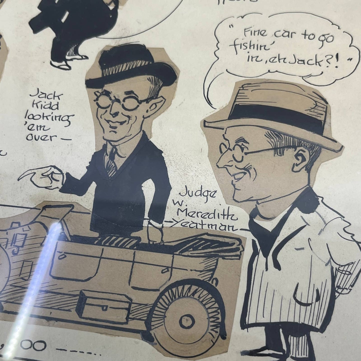 1923 Signed Original Art Cartoon Manuel Rosenberg Cincinnati Post Framed TG3