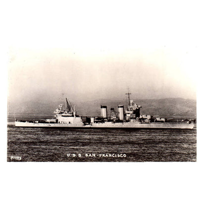 WWI Battleship USS San Francisco - Original Postcard RPPC TJ8-4