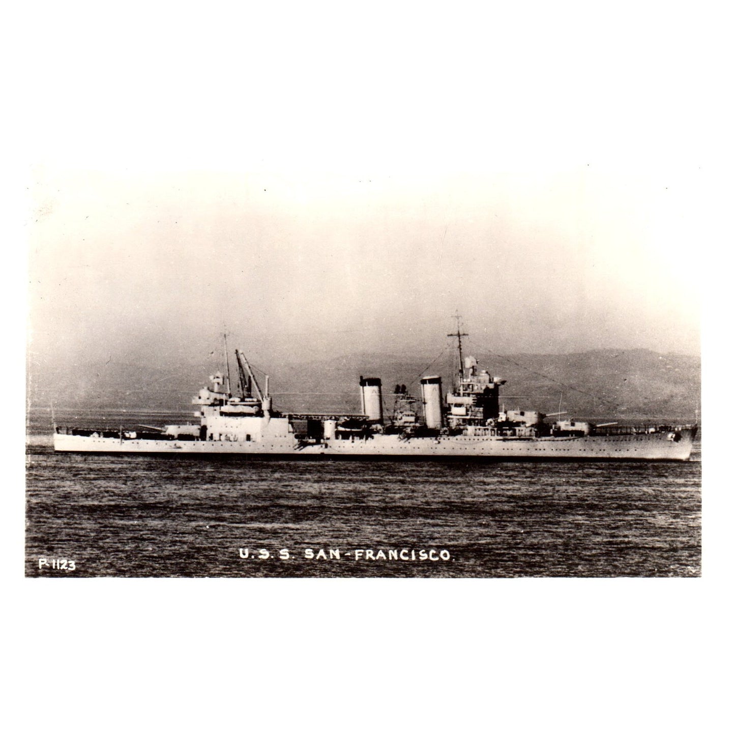 WWI Battleship USS San Francisco - Original Postcard RPPC P3-6
