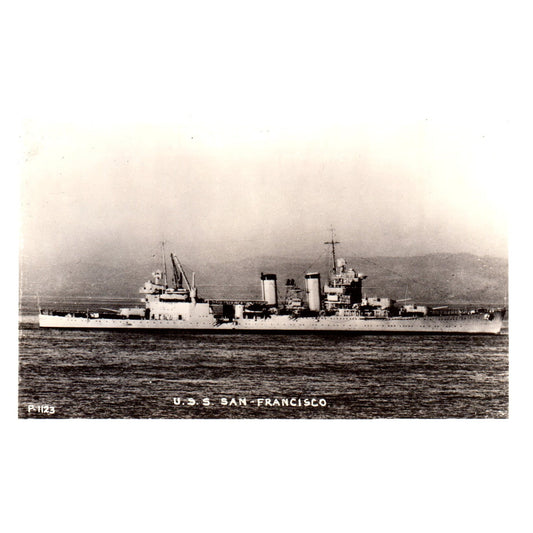 WWI Battleship USS San Francisco - Original Postcard RPPC P3-6
